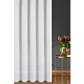 Firana szyta na przelotkach biała z matowej gęsto tkanej etaminy o naturalnym splocie