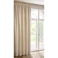 Zasłona beżowa zdobiona nicią szenilową z tkaniny szyfonowej 135x270 taśma - REINA - Eva Minge