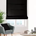 Roleta rzymska czarna z tkaniny w stylu eko o naturalnym splocie
