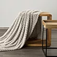 Koc 150x200 cm beżowy bardzo miękki w dotyku z wytłaczanym wzorem 3D CINDY 6 Design 91