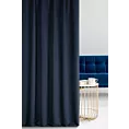 Zasłona szyta na taśmie 5 cm granatowa z gładkiej tkaniny zaciemniającej typu dimout