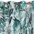 Zasłona biało, zielona w liście 140x250 cm przelotka - ADELINE - Diva Line