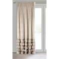 Zasłona welwetowa beżowa zdobiona falbanami 140x270 cm taśma - DANI