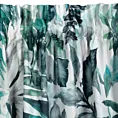 Zasłona biało, zielona w liście z tkaniny 140x270 cm taśma - ADELINE - Diva Line