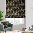 Roleta rzymska MALLORCA czarno złocista z miękkiej tkaniny szenilowej przetykanej błyszczącą nicią