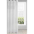 Zasłona biała z ozdobnym pasem w górnej części w stylu eko z etaminy 140x250 cm przelotka - VICKY