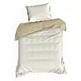 Pościel 140x200 cm bawełniana kolor kremowy, beżowy dwustronna NOVA 3