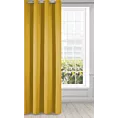 Zasłona musztardowa zaciemniająca gładka półmatowa 135x250 cm przelotka - LOGAN