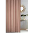 Zasłona szyta na taśmie 5 cm pudrowo różowa z gładkiej tkaniny zaciemniającej typu dimout wykończona obciążnikiem