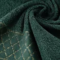 Ręcznik kąpielowy 50x90 cm bawełniany kolor ciemnozielony zdobiony wzorem geometrycznym 500 g/m2 LAYLA