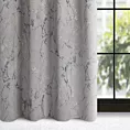 Zasłona beżowo, grafitowa z marmurkowym wzorem, welwetowa 140x250 cm przelotka - WERA