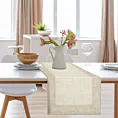 Bieżnik na stół naturalny 40x140 cm KAREN z ozdobną listwą z tkaniny z dodatkiem lnu DIVA LINE