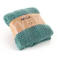 Koc akrylowy 130x170 cm ciemnomiętowa miękka w dotyku z drobnym ażurowym wzorem i frędzlami AKRYL 1 EUROFIRANY PREMIUM