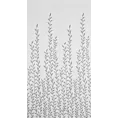Zasłona biało, srebrna zdobiona subtelnymi liśćmi z lśniącymi dodatkami z etaminy 140x270 cm taśma GLORI