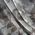Zasłona popielato, biała w duże kwiaty z etaminy 140x250 cm przelotka - SANDRA