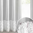 Firana biała z szyfonu zdobiona aplikacją 3D w róże 140x270 cm taśma - ROSES - Eva Minge