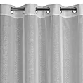 Firana biało, srebrna z lekkiej etaminy z nadrukiem 300x250 cm przelotka LOARA