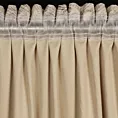 Zasłona beżowo, szampańska ze wzorem liści bananowca z miękkiego welwetu 135x270 cm taśma - TULIA
