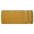 Ręcznik do rąk 30x50 cm bawełniany kolor musztardowy zero twist z bordiurą w paski 400 g/m2 RIKI
