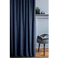 Zasłona szyta na taśmie 5 cm VISCAYA granatowa z melanżowej i miłej w dotyku tkaniny