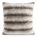 Poszewka na poduszkę 45x45 cm biała, ciemnobrązowa z futrzanej przyjemnej tkaniny LUCY