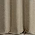 Zasłona szyta na taśmie 5 cm GEONOA ciemnokremowa z miękkiej tkaniny o naturalnym charakterze z widocznym ozdobnym splotem