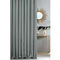 Zasłona szyta na taśmie 5 cm popielato miętowa z eleganckiej tkaniny w nieregularny drobny wzór