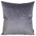 Poszewka na poduszkę 45x45 cm welwetowa kolor stalowy z wytłaczanym wzorem liści miłorzębu VELVET 58 Eurofirany Premium