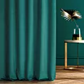 Zasłona szyta na taśmie 5 cm ENYA ciemnozielona z miękkiej półmatowej tkaniny welwetowej