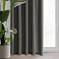 Zasłona grafitowa z gładkiej tkaniny zaciemniającej typu - BLACKOUT 135x270 cm taśma - PARISA - Design 91