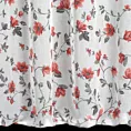 Dekoracja okienna biało, ceglasta z kwiatowym nadrukiem z lekkiej półtransparetnej etaminy 140x250 cm przelotka - JENNY