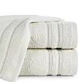 Ręcznik kąpielowy 50x90 cm bawełniany kolor kremowy zdobiony paseczkami 500 g/m2 EMINA