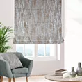 Roleta rzymska BEATRIZ srebrna ekskluzywna z szenilowej tkaniny pokrytej połyskliwym nadrukiem Italissima Eva Minge