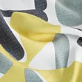 Zasłona biało, żółta w graficzny wzór kwiatów 140x250 cm przelotka - DORIN - Design 91