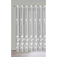 Firana biała z tkaniny typu peru zdobiona haftem 350x250 cm przelotka - SANDI