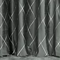 Zasłona welwetowa szaro, srebrna haftowana w duże karo 140x250 cm przelotka - MARGO - Pierre Cardin