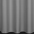 Zasłona szyta na taśmie 5 cm srebrna z gładkiej tkaniny zaciemniającej typu dimout wykończona obciążnikiem