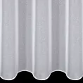 Firana szyta na taśmie 5 cm biała z miękkiej matowej tkaniny o strukturze siatki, wykończona obciążnikiem, odporna na zaciągnięcia