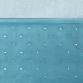 Zasłona turkusowo, srebrna z cekinami łącząca etaminę i welwet 140x250 cm przelotka - JOLIE1 - Diva Line