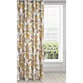 Zasłona beżowo, biała z wzorem egzotycznych liści 140x250 cm przelotka - BARI - Design 91