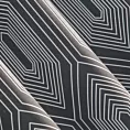 Zasłona grafitowo, biała z białym geometrycznym wzorem zaciemniająca 140x250 cm przelotka - DIADEM