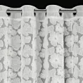 Zasłona biała z siateczki zdobiona kwiatami z dodatkiem drobnych perełek 3D 140x250 cm przelotka - JASMIN Eva Minge
