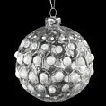 Szklana wytłaczana bombka choinkowa zdobiona perełkami