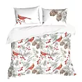 Pościel świąteczna 220x200 cm z mikrowłókna kolor biały, czerwony WILLOW