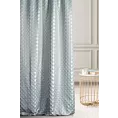 Zasłona szyta na taśmie 5 cm JEROME błękitno srebrna z tkaniny o symetrycznym wzorze 3D i lekkim połyskiem