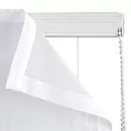 Roleta rzymska PADVA biała z delikatnej w dotyku połyskliwej tkaniny PERU, wykończona obciążnikiem