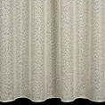 Tkanina firanowa z delikatnym połyskiem, wyraźnym splotem z efektem bukli, wykończona obciążnikiem