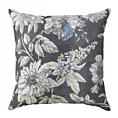 Poszewka szyta MISHA grafitowo biała z miękkiej tkaniny typu blackout drukowanej w nowoczesny kwiatowy wzór