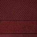 Ręcznik kąpielowy 50x90 cm bawełniany kolor bordowy o strukturze krateczki z szeroką welurową bordiurą 500 g/m2 FRIDA