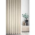 Zasłona szyta na taśmie 5 cm beżowa z tkaniny strukturalnej z delikatnym połyskiem